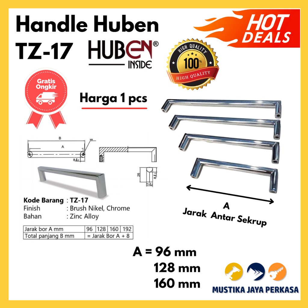 Handle Lemari Pegangan Laci HUBEN TZ-17 Murah Awet