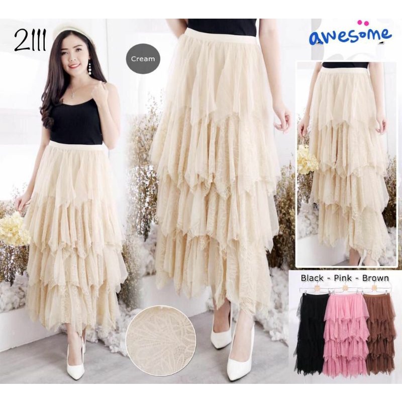 rok tutu import bahan tile