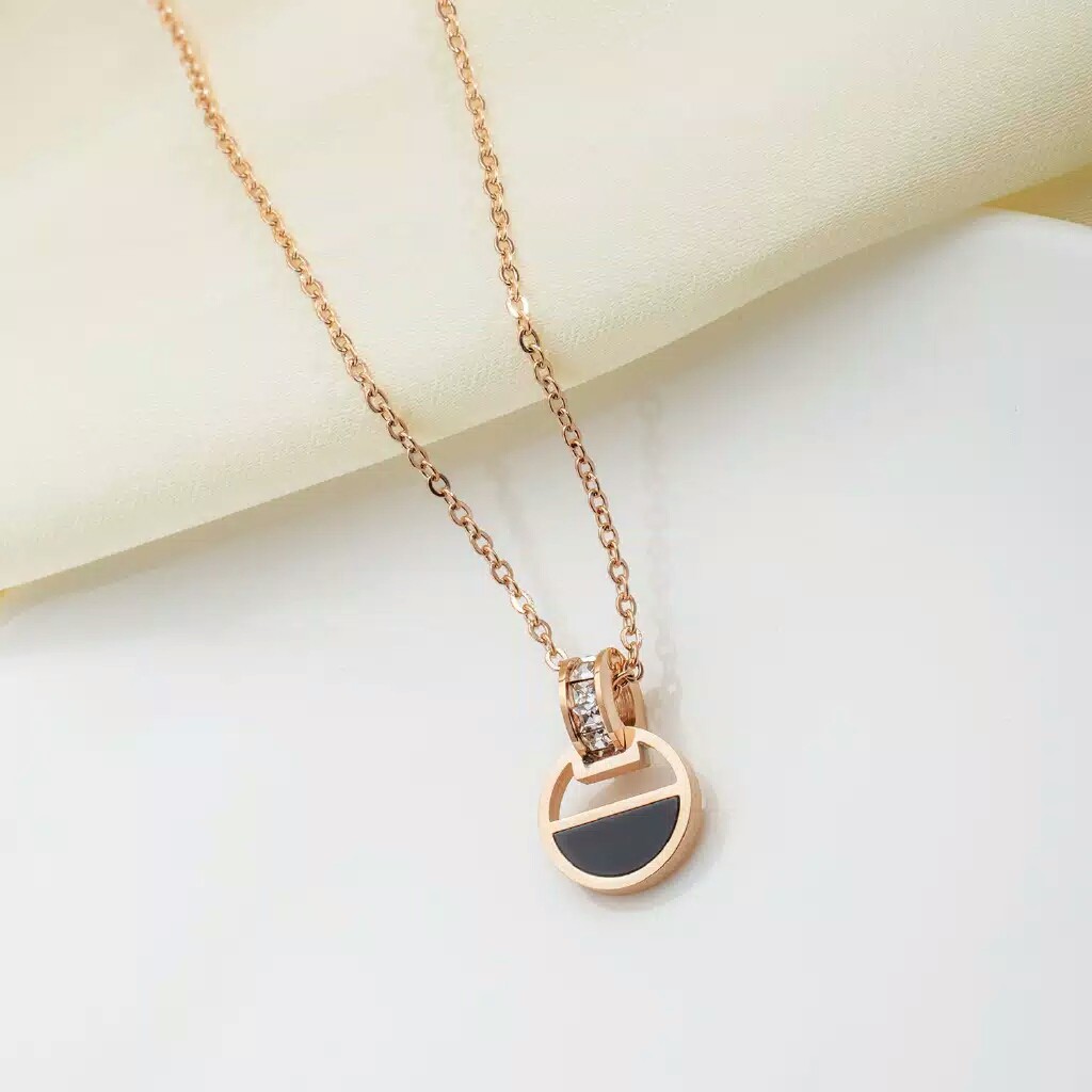 GG Kalung Titanium Premium Korean Style Small Round Bean #KL-151