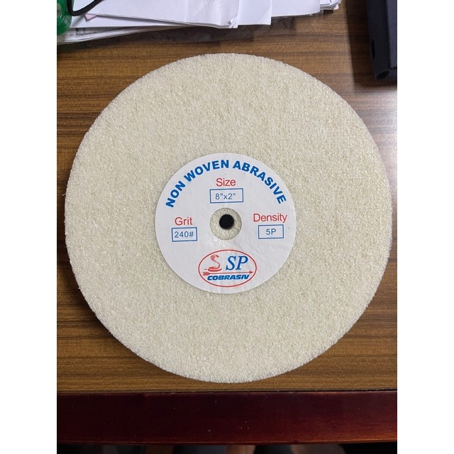 SP Cobra 5P Non Woven Polishing Wheel 8"x2" G. 240 & 320.