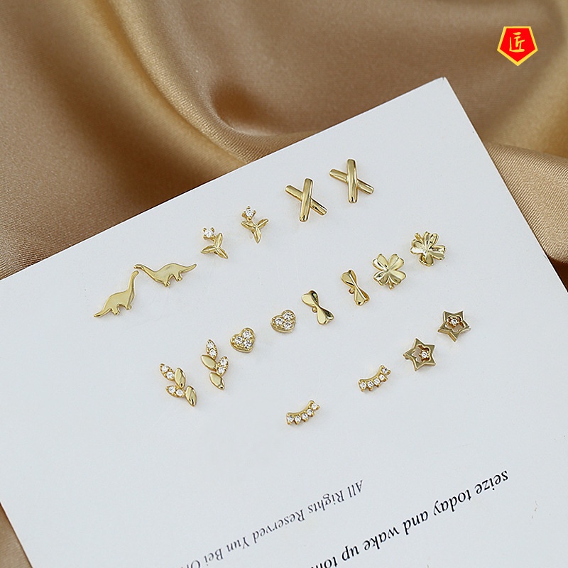 [Ready Stock]Simple 925 Silver Small Gold Stud Earrings