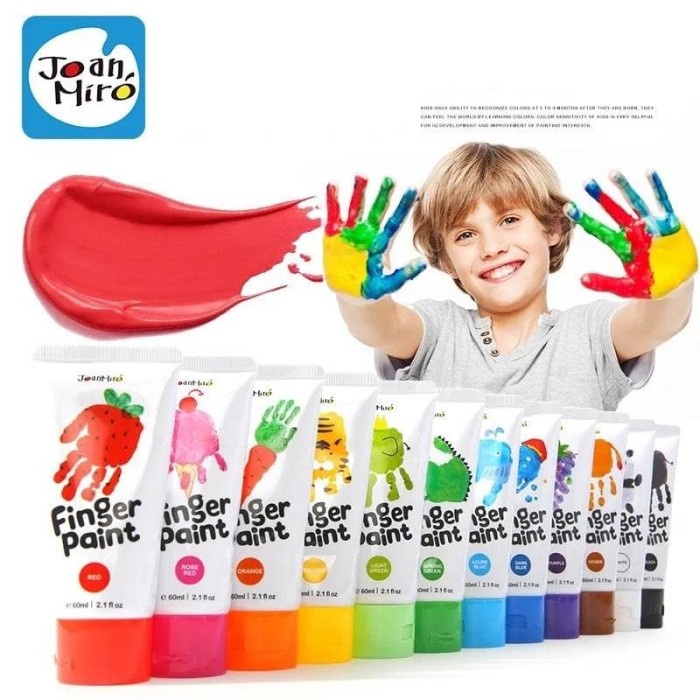 

Joan Miro FInger Paint Set 12 colors kado anak cat air washable paint