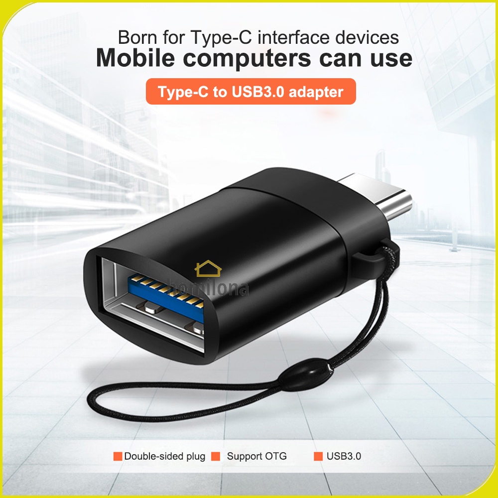 USB Female to USB Type C OTG Adapter - Robotsky US154 - Black