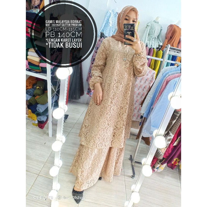 Gamis Malaysia BORKAT/BRUKAT Premium (LD 110cm)