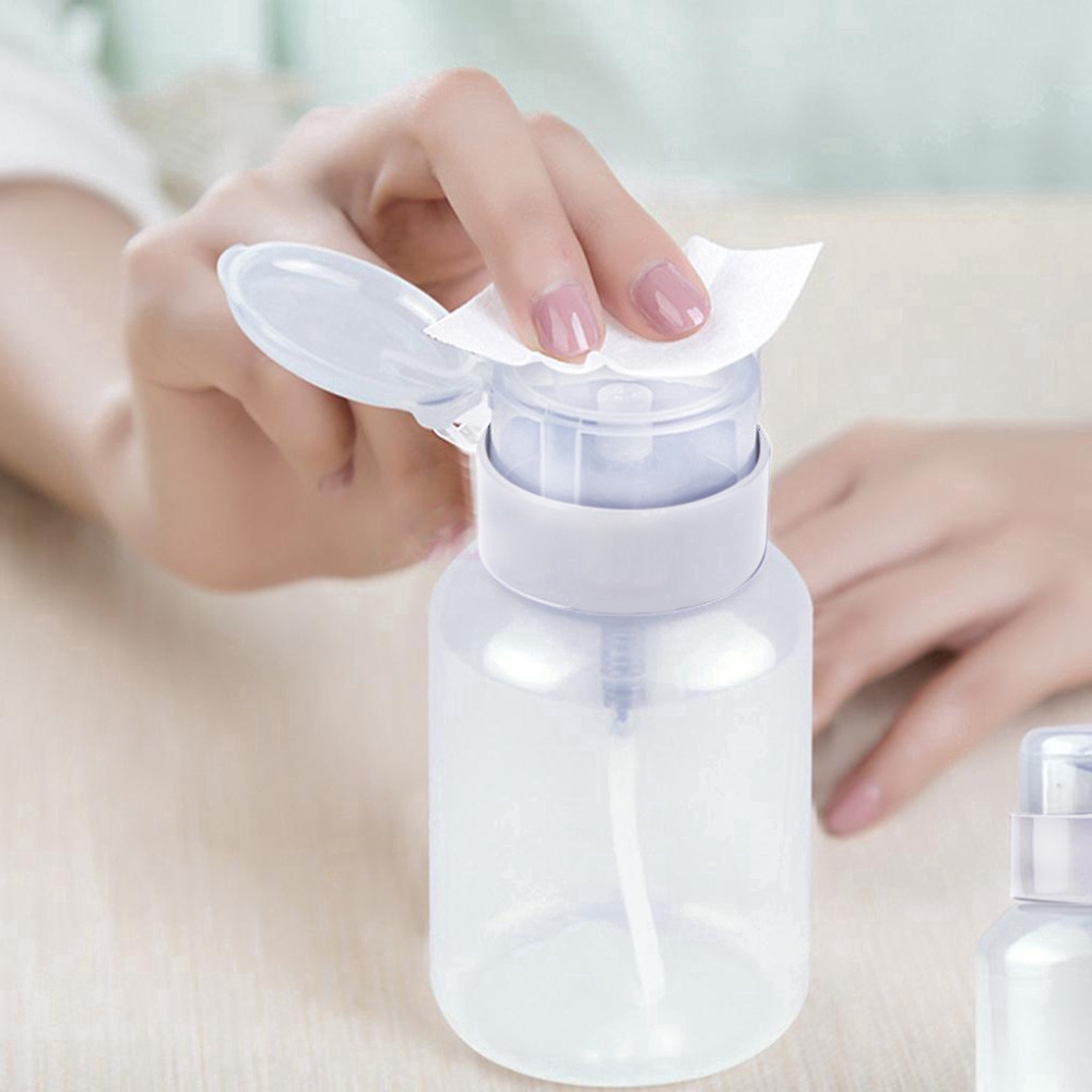 200ml Plastic Nail Polish Remover Refillable Bottle / Press Pumping Dispenser Bottle / / Portable Travel Nail Remover  Container  Bottles