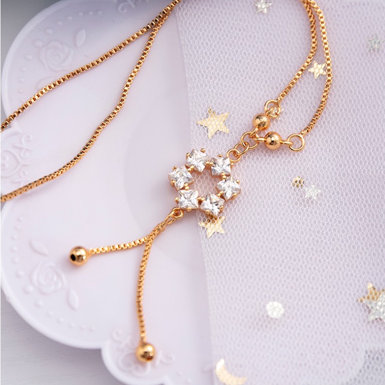 Kalung Wanita Liontin Bunga Ungu Fashion Aksesoris - Kalung Wanita Casual