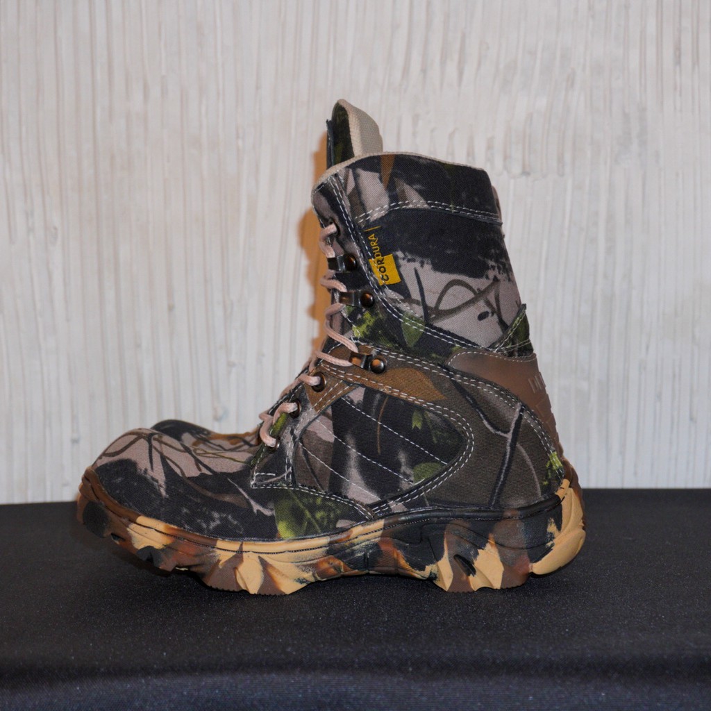 BISA COD!! sepatu pria boots safety DLTA camo loreng tinggi 6 dan 8 inci ujung besi