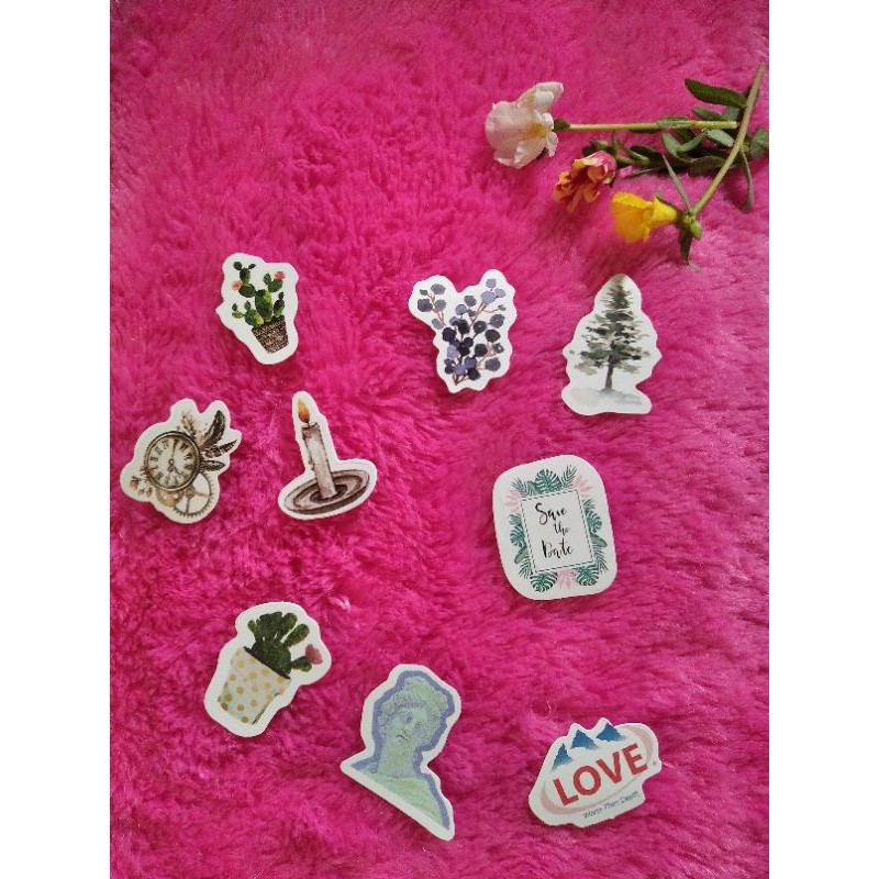 

Stiker Book 10 pcs stiker untuk Dekorasi Scrapbook / Diary/ Bujo/DIY Part.1