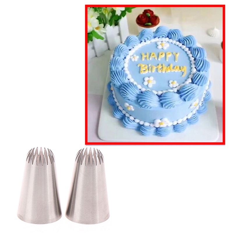 / Dreamdreaming / D66 #18 Pcs Spuit Piping Icing Bentuk Bintang Bahan Stainless Steel Untuk Dekorasi Kue