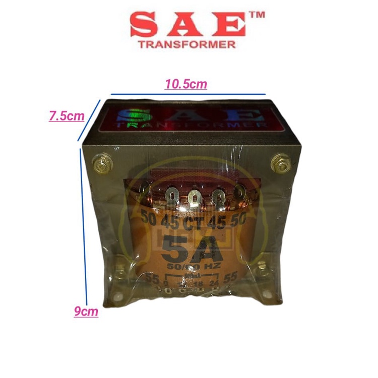 TRAFO TRANSFORMER SAE 5A CT 55 MURNI travo sae 5 amper ct 55v