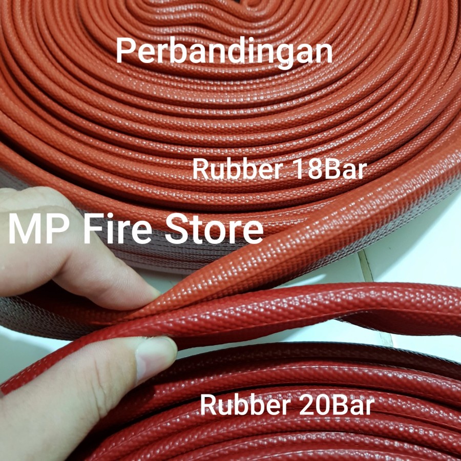 Fire Rubber Hose Karet 1.5 x 30 M Selang Pemadam 1,5 30m Coupling