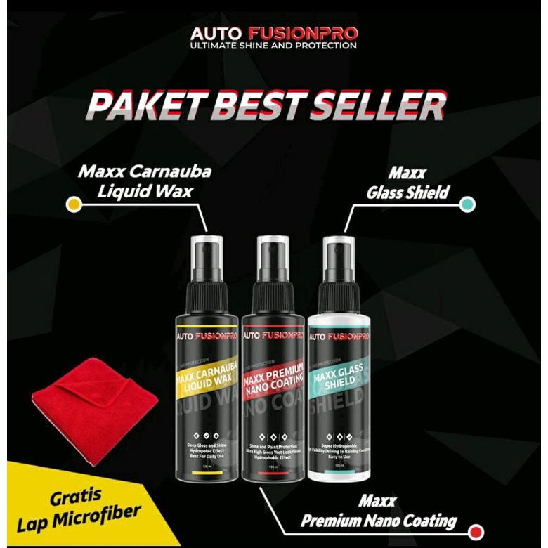 PROMO PAKET Perawatan Mobil Automaxx Premium Car Care auto maxx fushion pro - Nano Coating - Kaca