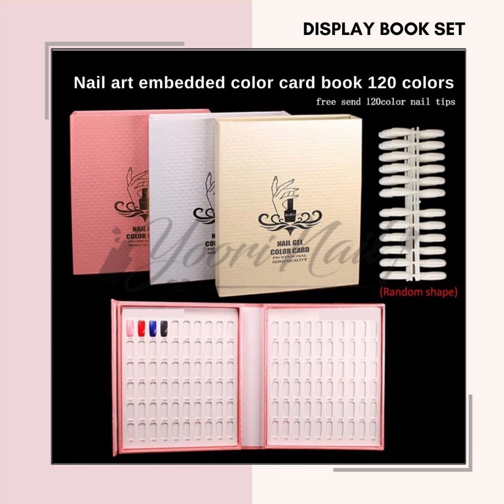 Display book 120 warna set free kuku palsu buku pajangan kutek color chart nail art