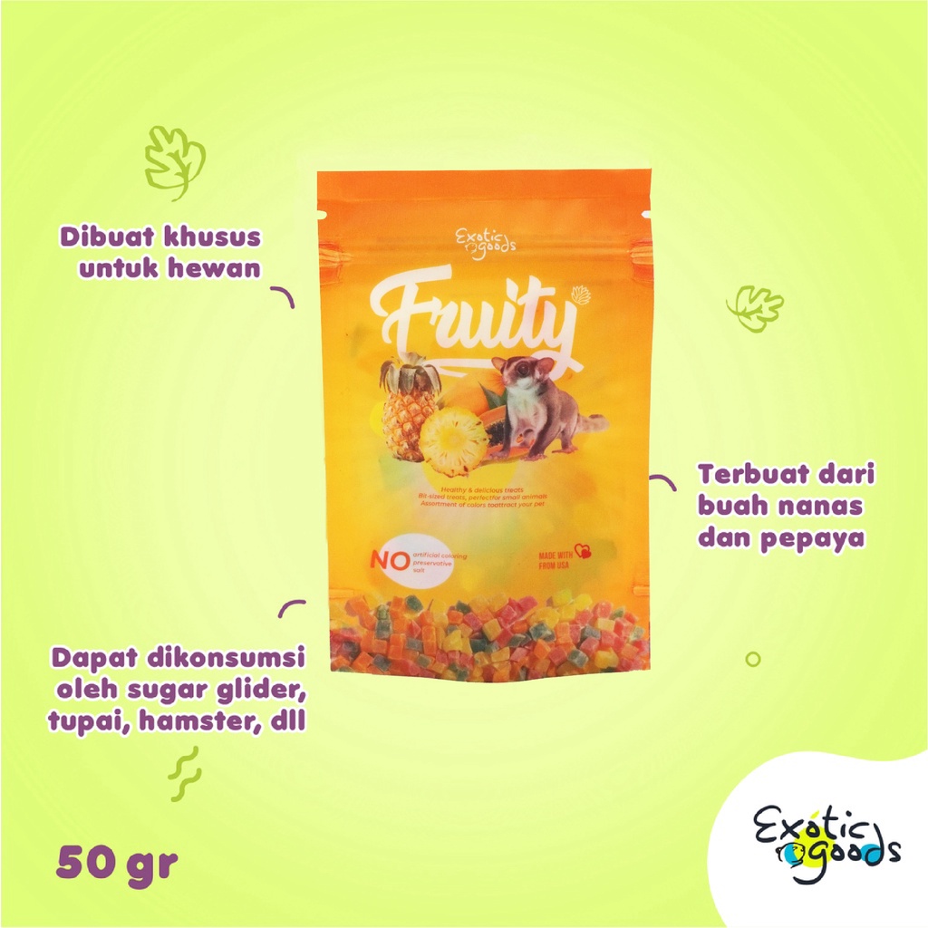 FRUITY SNACK 50gr SUGAR GLIDER SNACK BUAH SUGAR GLIDER SNACK BUAH HAMSTER CEMILAN HAMSTER CEMILAN SUGAR GLIDER BUAH KERING SUGAR GLIDER BUAH KERING HAMSTER DRIED FRUITS SUGAR GLIDER FRUITY SNACK HAMSTER