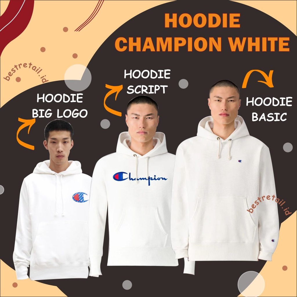 Hoodie Champion Reverse Weave Script Bordir Putih Europe Market ORIGINAL 100%