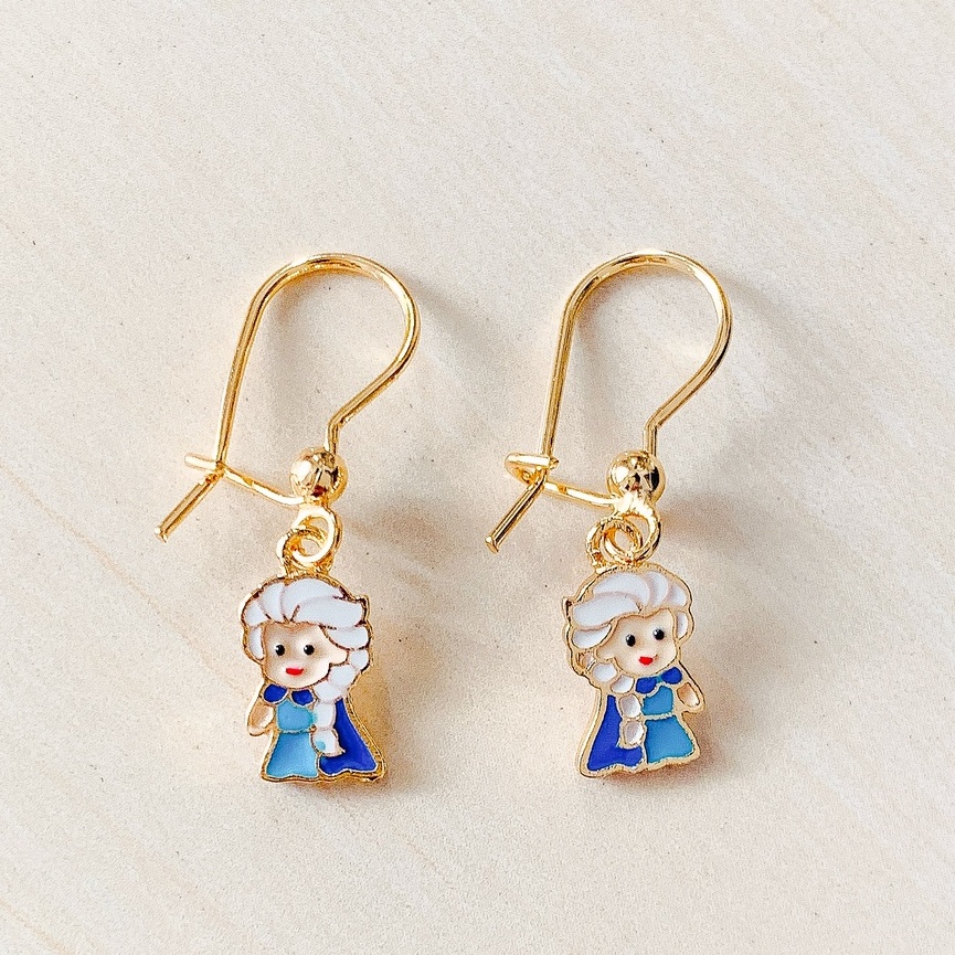 Anting Anak Putri Salju Biru Gold Xuping