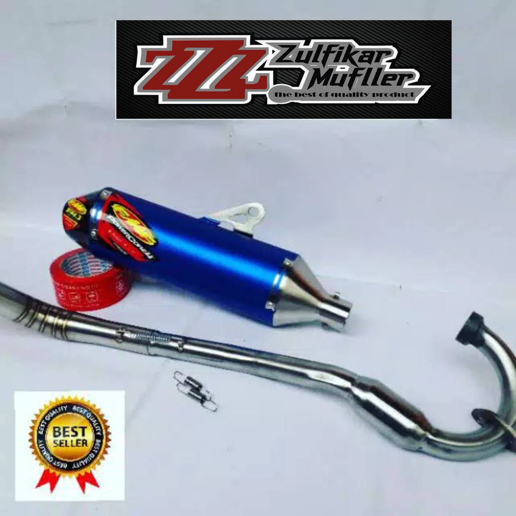 KNALPOT RACING FMF F4 POWER CORE Biru untuk KLX, KLX BF, CRF, D'TRACKER, WR155