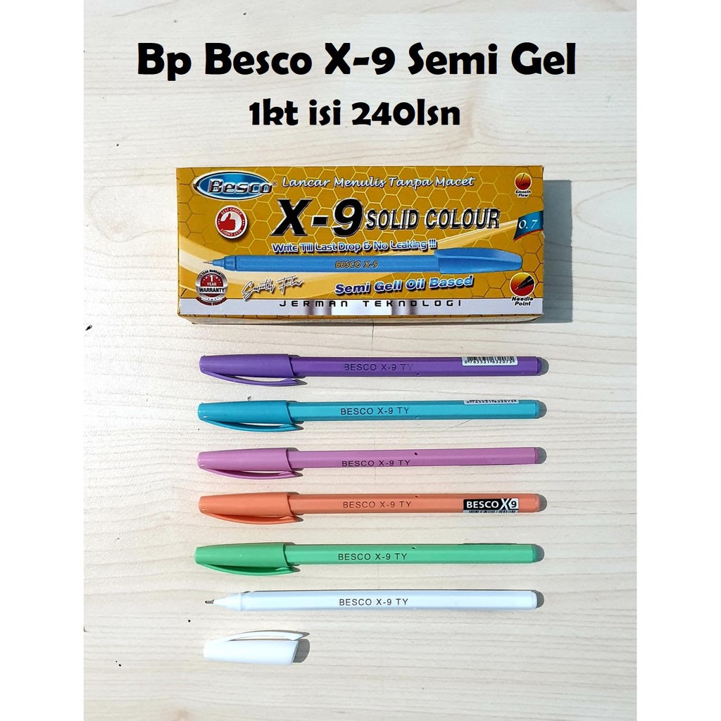 

1 Lusin/ 12 Pcs Bolpen/ Pulpen/ Pena Semi Gel Besco X-9