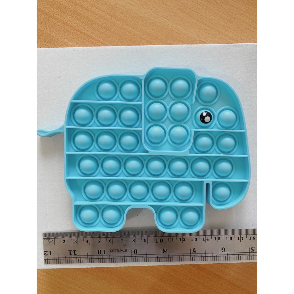 Pop It Rainbow Unicorn Fidget Toy Langka Murah Berkualitas Unik Mainan Edukasi Edukatif Free Gundu-gajah biru