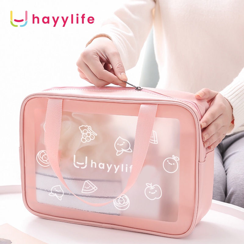 Select X Hayylife Tas Women Travel Waterproof - Tas Kosmestik Pleksibel Tahan Air WashBag HL-AGB610