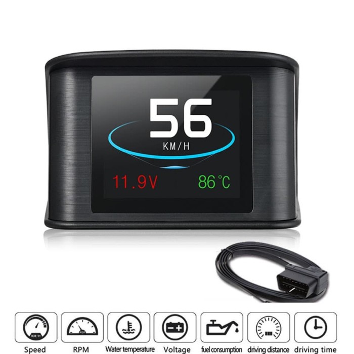 Display HUD Dashboard Mobil OBD2 On-board Computer UI Speedometer