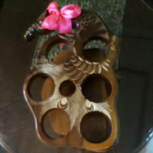 Tempat Aqua Merak Isi 6 Natural Kayu Jati