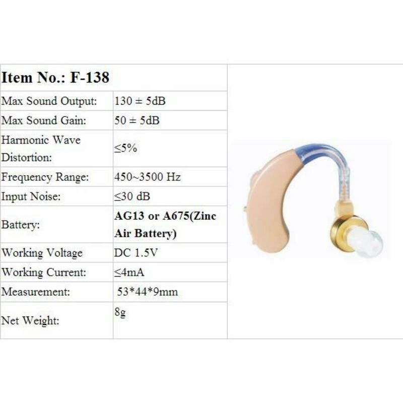 ABD Alat Bantu Dengar Pengeras Suara Hearing Aid Omicron F-138