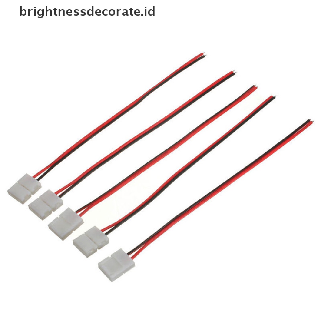 10pcs Kabel PCB 2 Pin LED Strip Konektor 3528 / 5050 Satu Warna