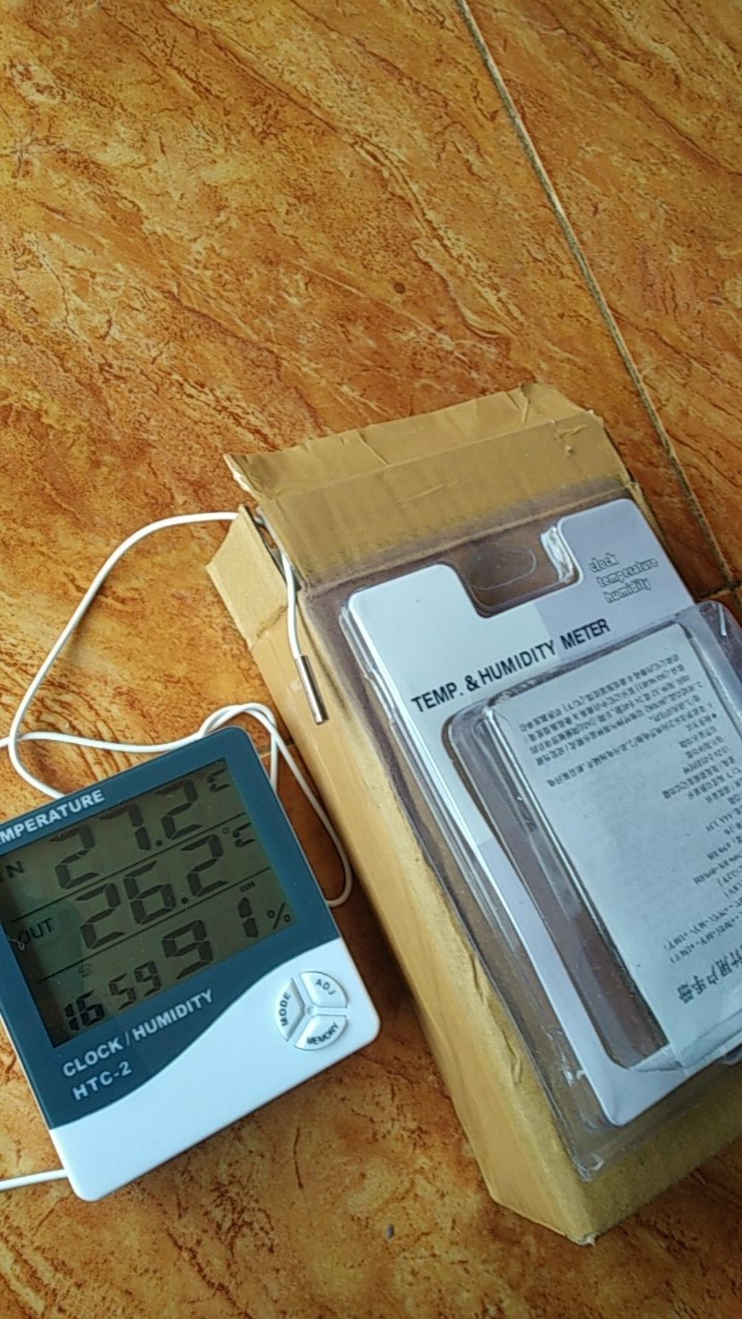 Htc-2 Digital Hygrometer Temperature Meter Clock Htc2 Htc 2 Kabel 1,5m