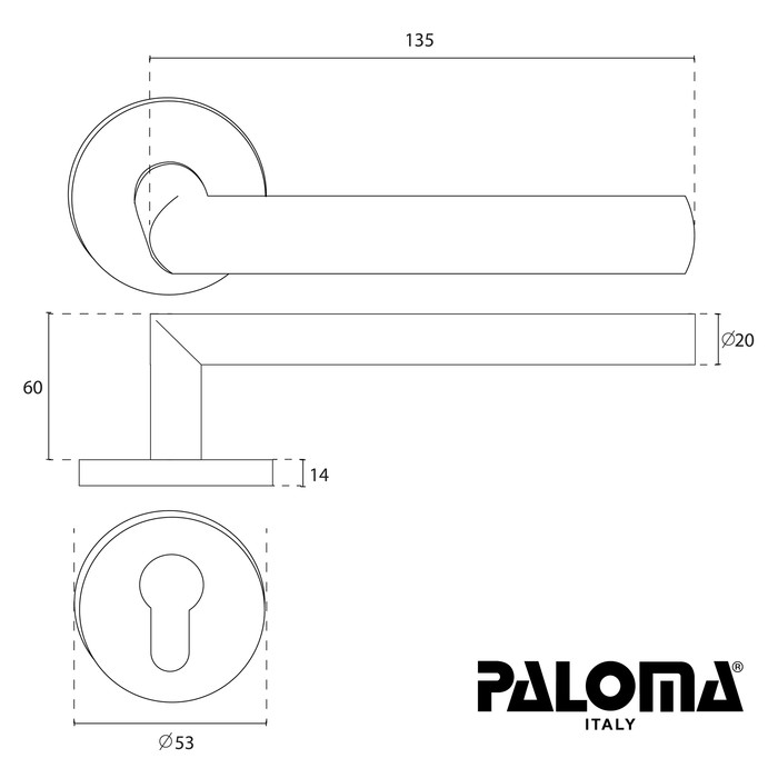 Kunci Satu set PALOMA LRP 401 LOCKSET ROSES LHT 19MM SS