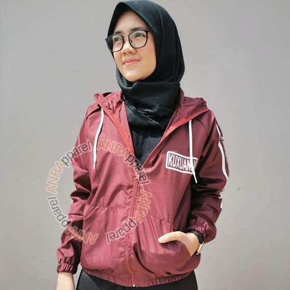 KUXU Jaket Kuxu Hoodie Resleting Wanita - Jaket Parasut Hoodie Zipper Wanita - Jaket Sporty Wanita