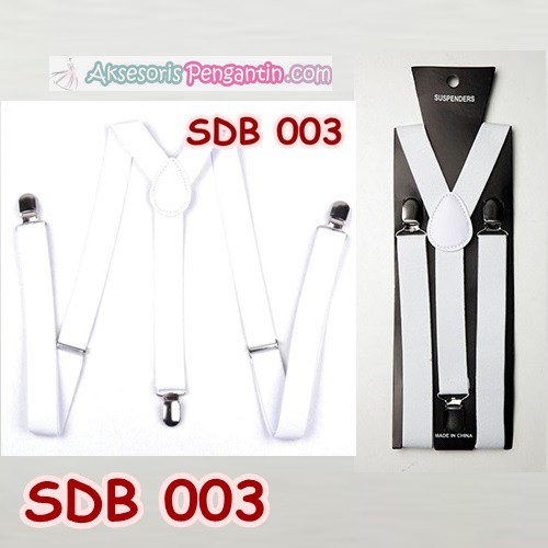 Suspender Wedding Putih Pria/ Wanita-Tali Baju Bretel Suspender-SDB003