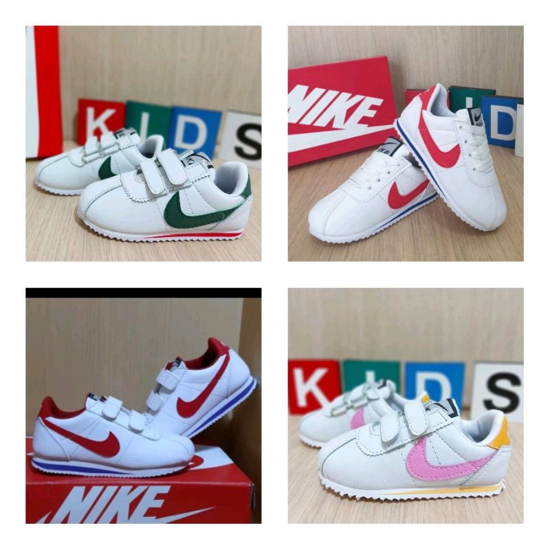 Sepatu anak cowok cewek Nike Cortez putih