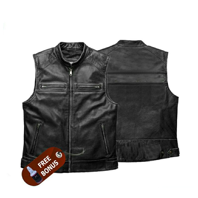 ROMPI KULIT VEST KULIT SINTETIS STYLE RIDING HARLEY MF.VEST.09 MOTOR VLOG