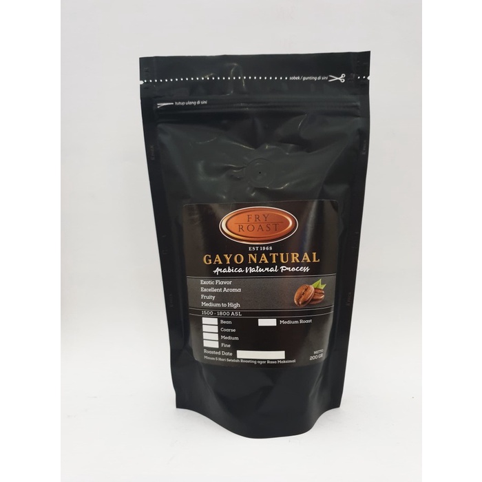 

DISKON - (BISA COD) KOPI ARABIKA GAYO NATURAL PROCESS 200 GRAM BIJI DAN BUBUK - BIJI