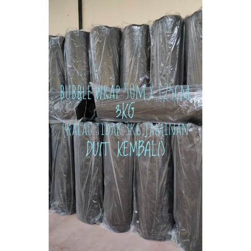 

Bubble Wrap 125 cm x 50 meter Hitam Bening , 3 kg Persis Gmp/Mp