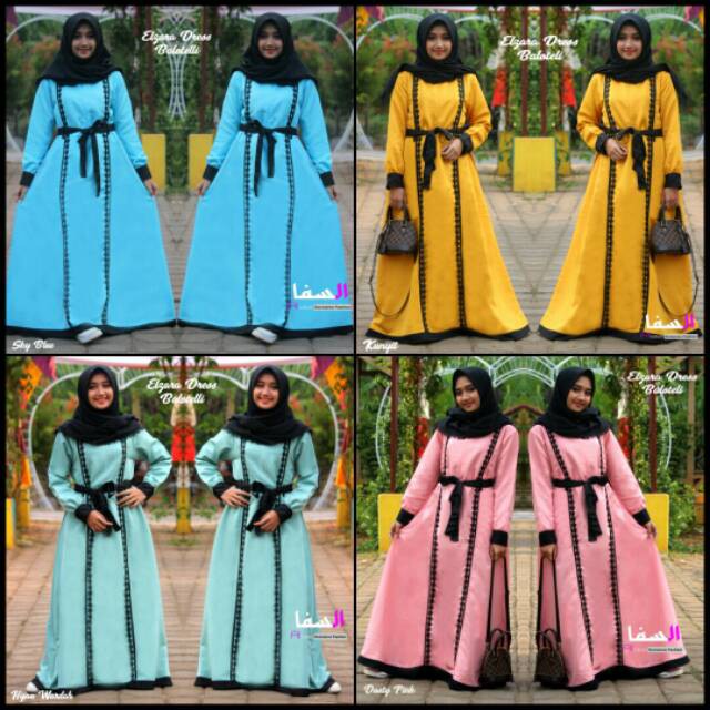 Elzara Dress Gamis Balotelli Renda Original Alsava ALMIRA STORE