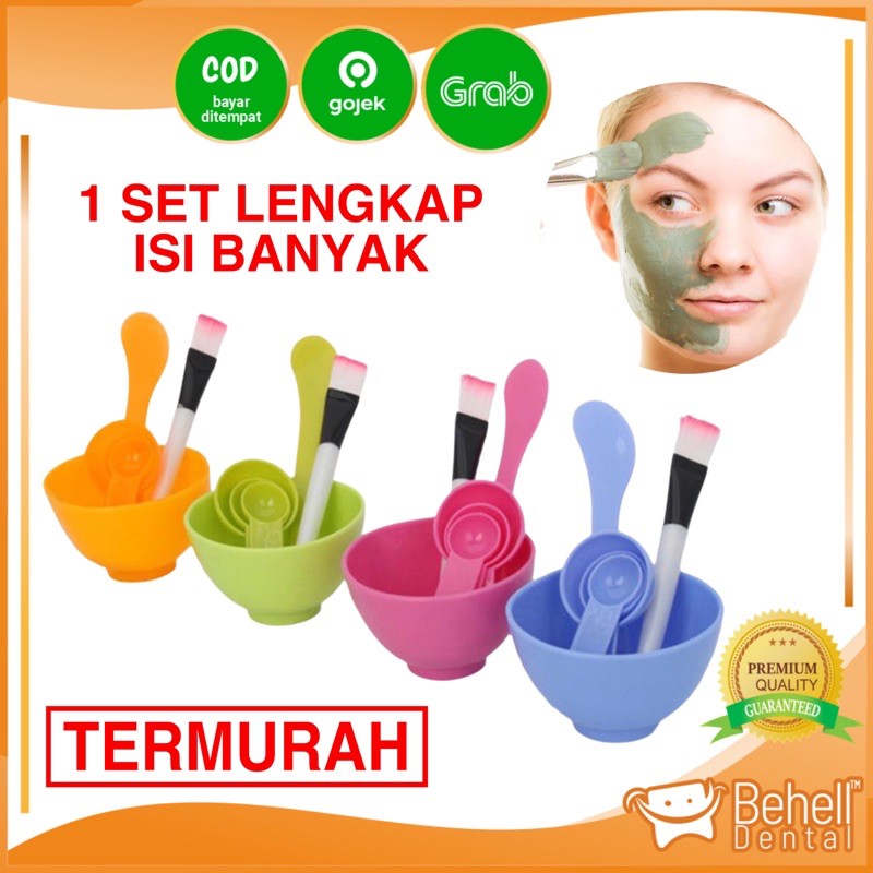 MANGKUK MASKER KUAS SENDOK BOWL / SET MANGKOK TEMPAT MASK DIY ORI 4 IN 1 / 4in1 Set COD BEHELLDENTAL