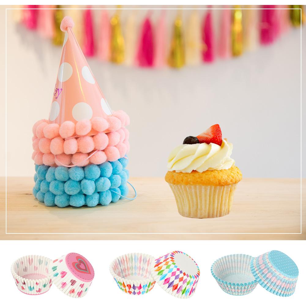 Chookyy 100Pcs Kertas Cupcake DIY Muffin Cup Oilproof Wrapper