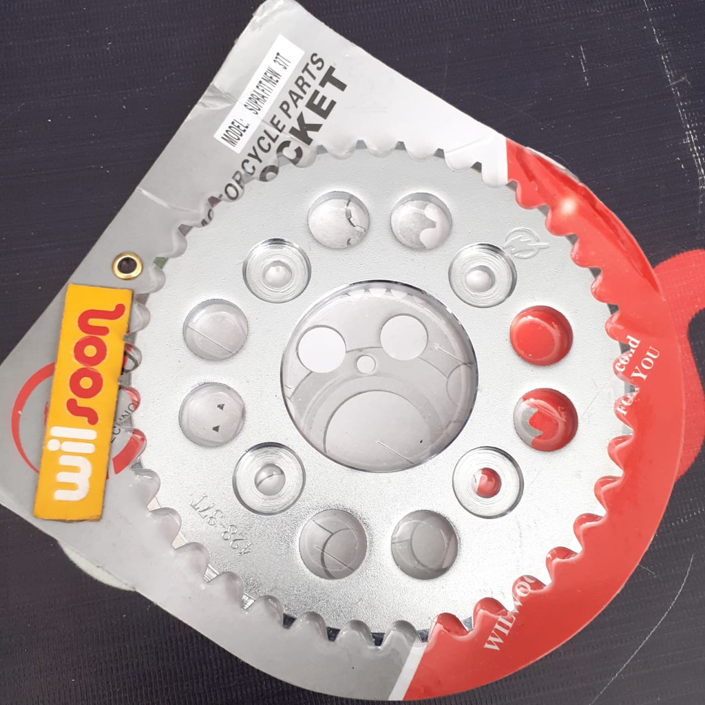 Gear Belakang / Sprocket  Honda Supra Fit New / Supra X 125 / Wave 125 Wilwood 37T 428 Chrome-2