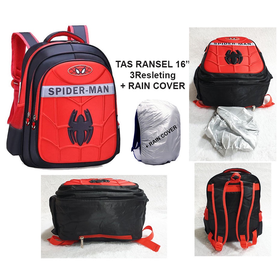 Tas RANSEL Anak Laki Laki SD Timbul  Kantung Ukuran Besar IMPORT ( Body Sun Happy Zoom Ruby Batok Mite16inch  )