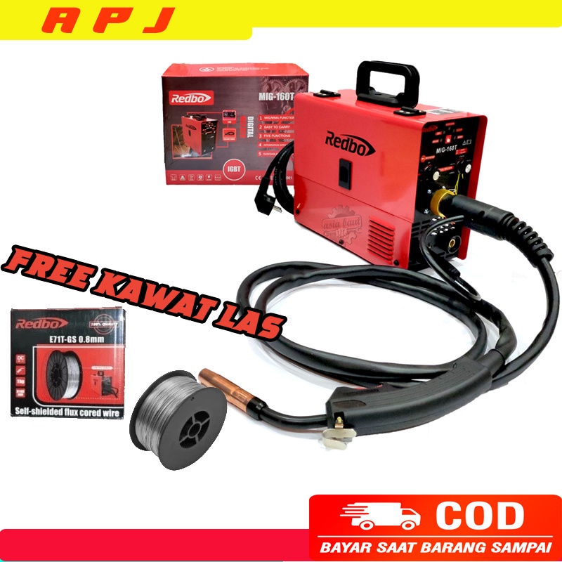 Jual REDBO MESIN LAS MIG 160 A CO2 TANPA GAS WELDING MIGi GASLESS JAPAN ...