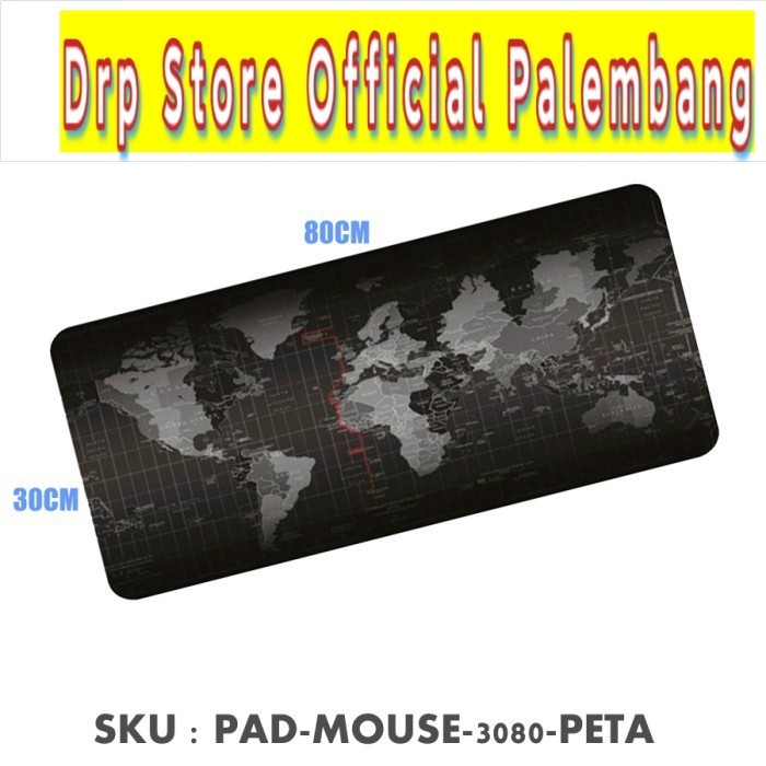 Gaming Mouse Pad Polos 300 X 800 mm XL Besar Meja Atlas Peta Dunia