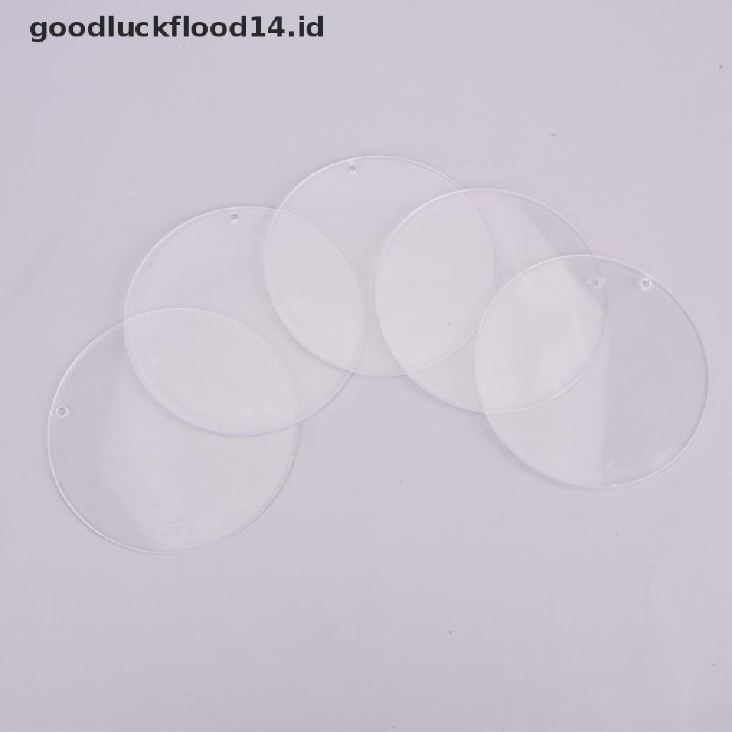 [OOID] 10PCS Acrylic Clear Circle Discs Keychain Blanks Tassels Keyrings DIY Pendants ID