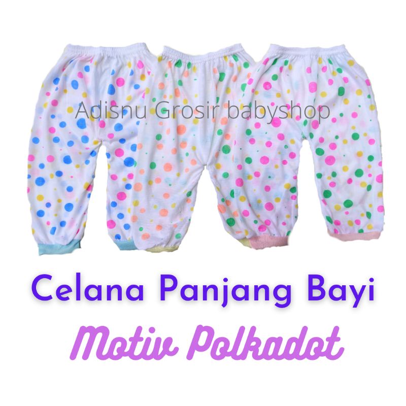 6 PC Celana Panjang Bayi Harian Motiv POLKADOT