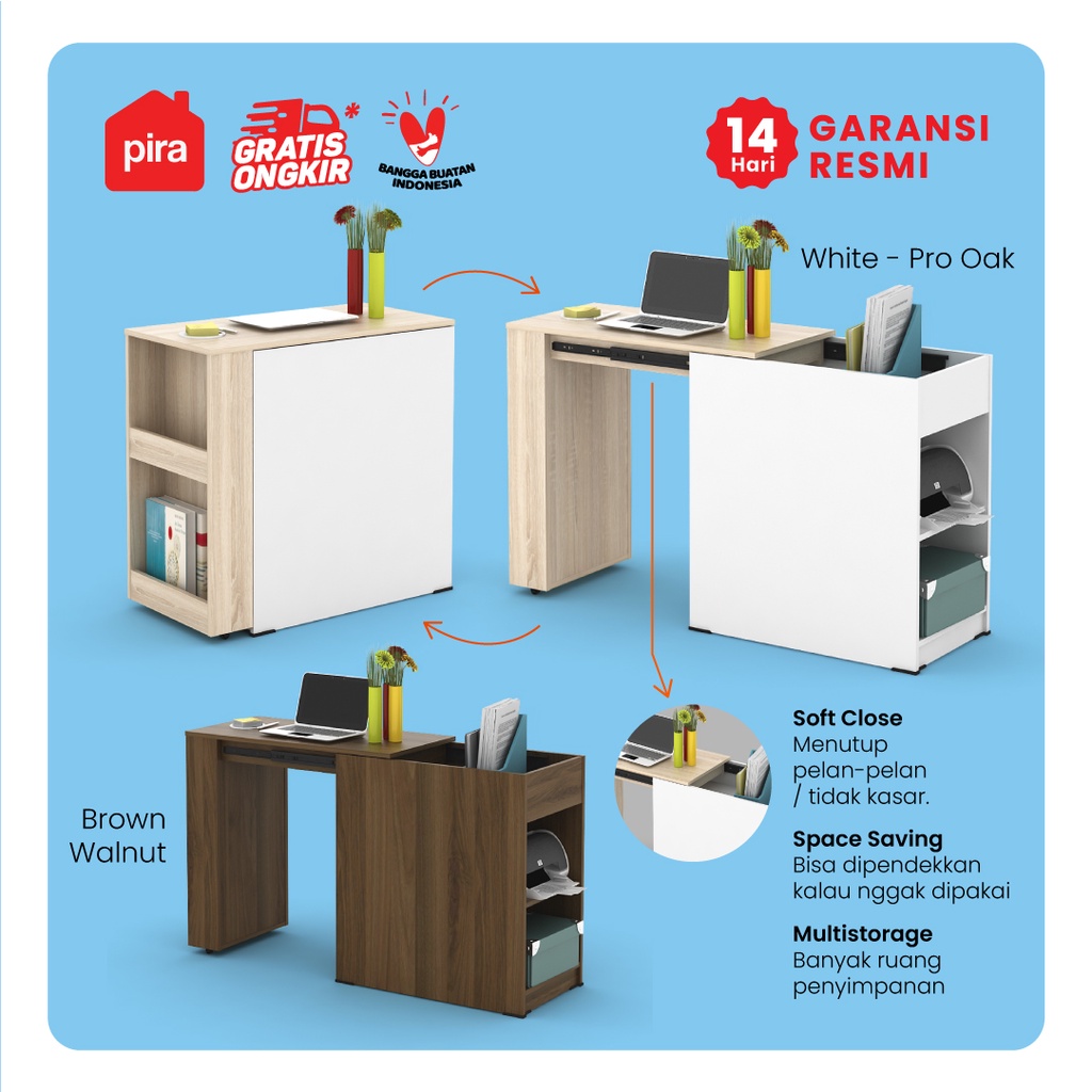 Pira Bavarian - Egha DC Meja Belajar / Meja Kerja