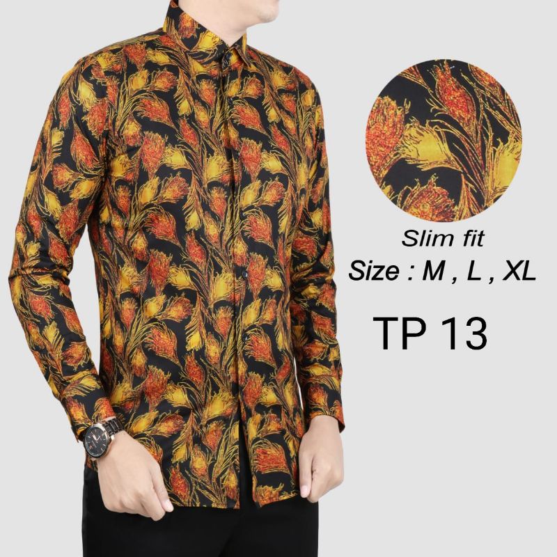 KEMEJA BATIK PRIA SLIM FIT HEM BATIK PRIA SLIMFIT LUIGIBATANI ELEGAN CBL1059