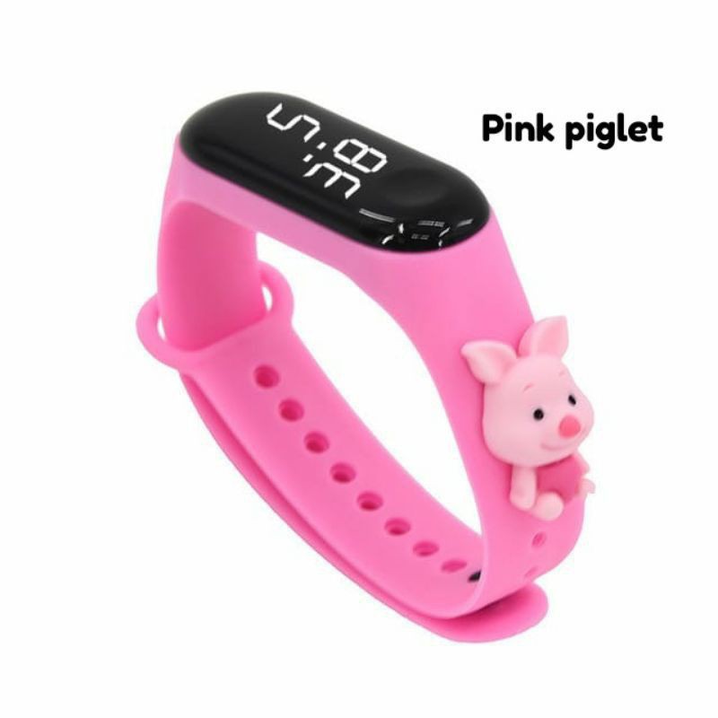 (Grosir)Jam Tangan Anak&quot; Karakter Led Merah Strap Rubber(Terima Cod)