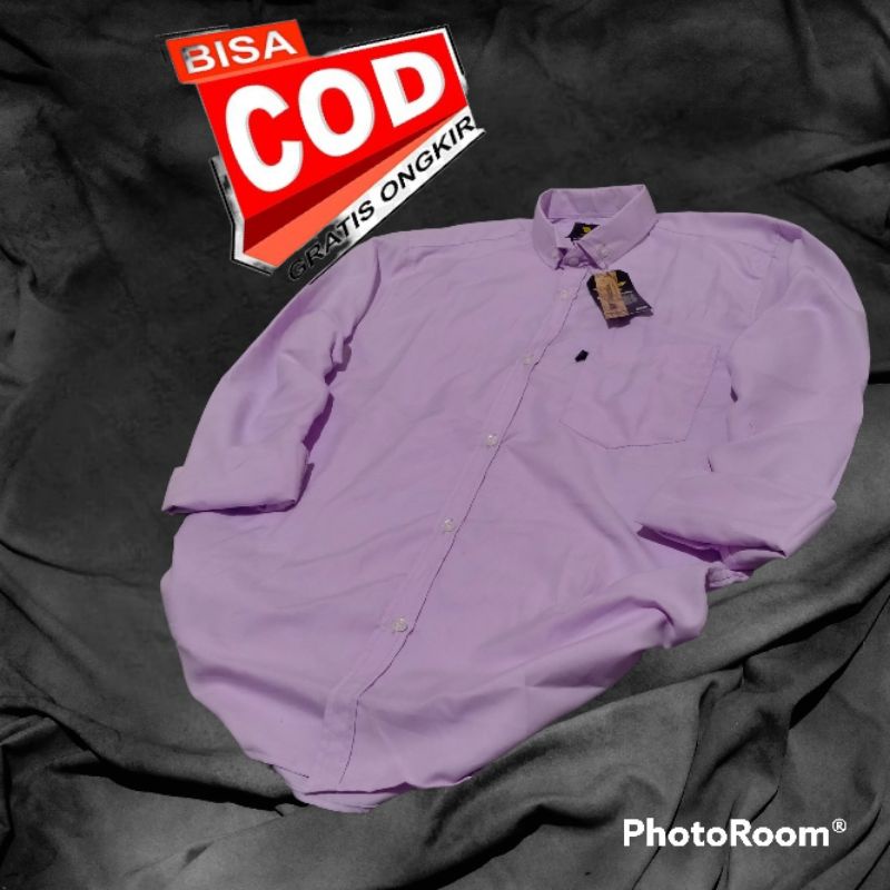 KEMEJA FORMAL POLOS LENGAN PANJANG LILAC  UNGU MUDA