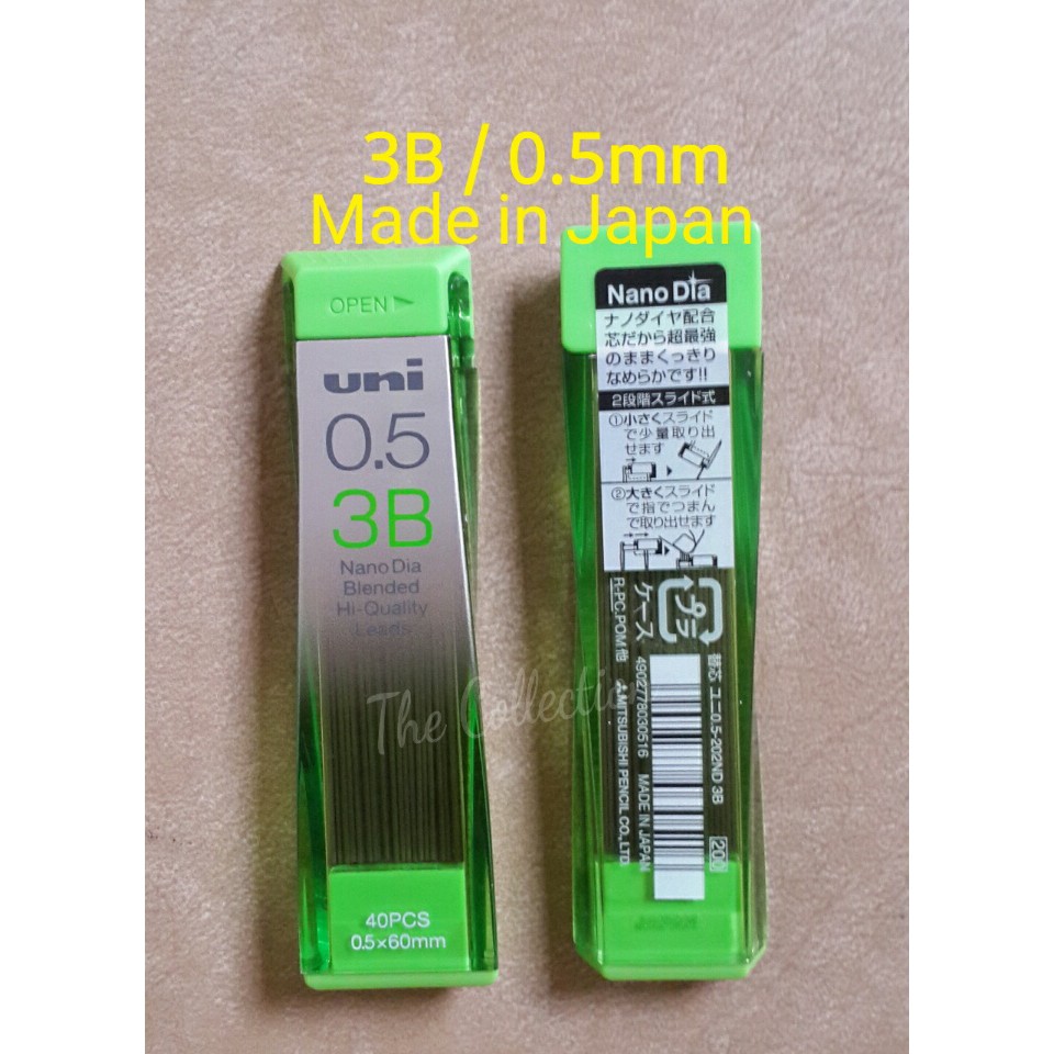 

isi pensil mekanik 3B 0,5mm JAPAN uni mitsubishi mechanical pencil refill isi 40 leads isi ulang ATK254UN